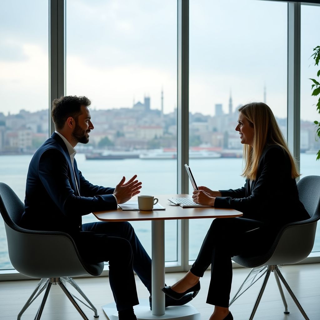 Elite İş Koçluğu ofisinde bir koçluk seansı